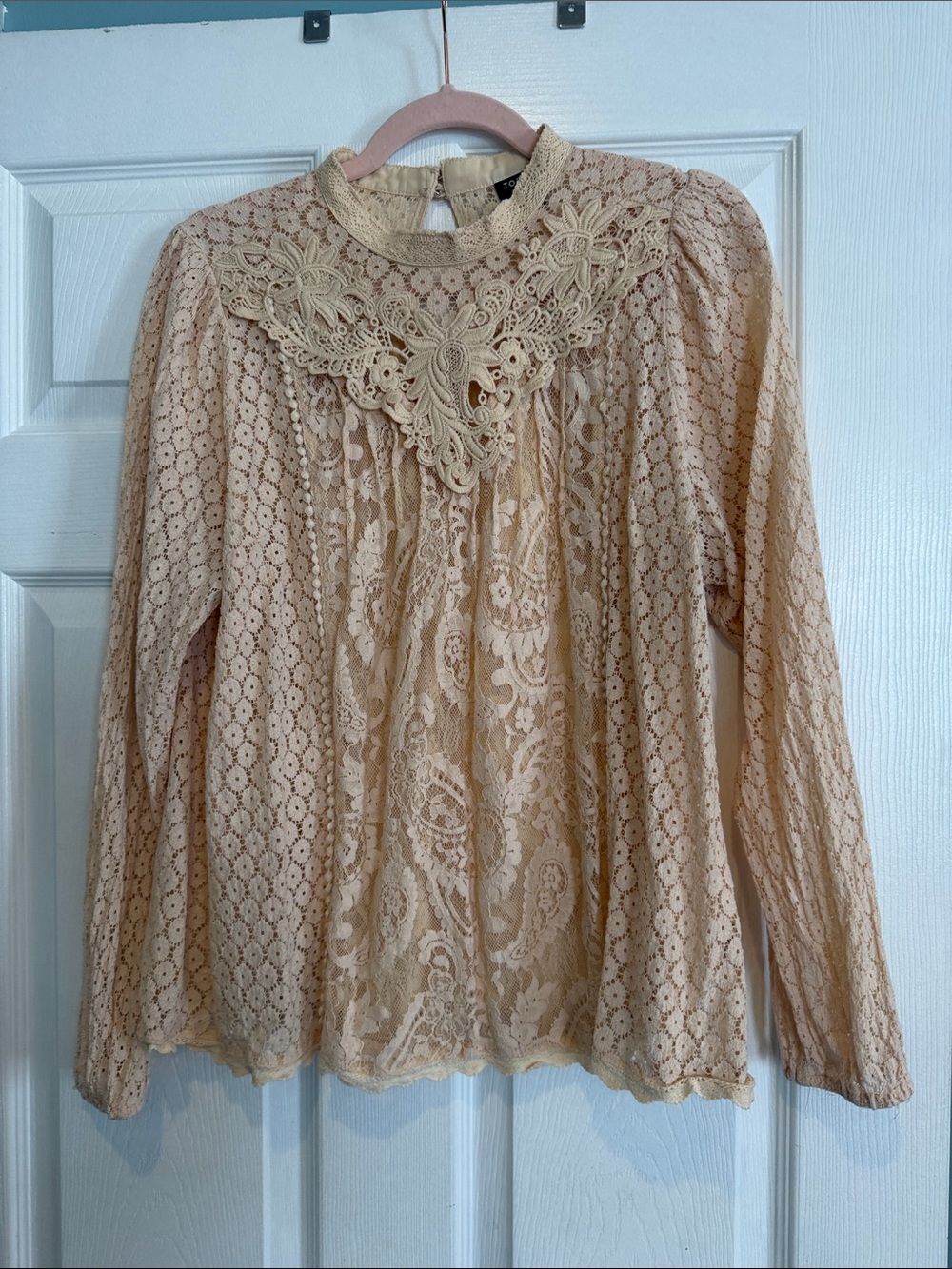 Torrid Lace Crochet Yoke Blouse - Cream Torrid size 0